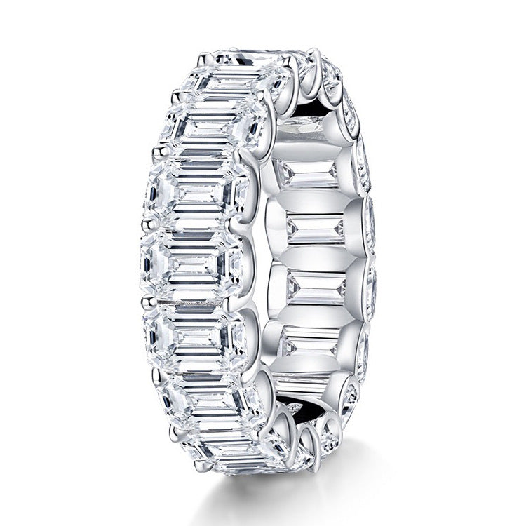 Elegant Sterling Silver Simulated Diamond Ring