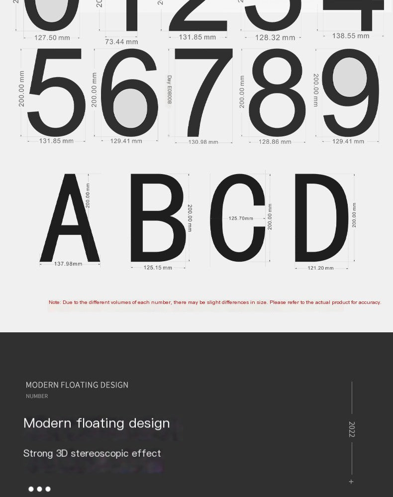 Modern Acrylic Floating Numbers
